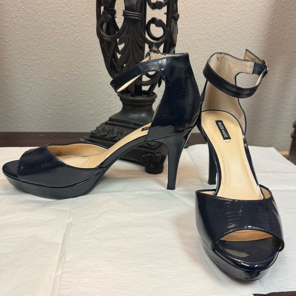 Alex Marie Navy Patent Leather 4 inch Heels - Picture 7 of 12
